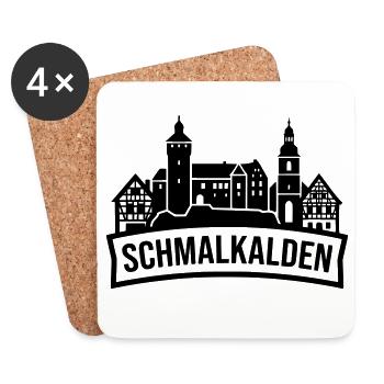 Schmalkalden Silhouette Wahrzeichen - Untersetzer (4er-Set) - Weiß - Vorne