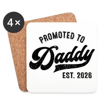 Promoted to Daddy – Best Daddy 2026 - Coasters (set of 4) - white - Front