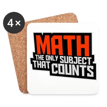 Les mathématiques La seule matière qui compte Nerd Mathe Logo - Dessous de verre (lot de 4) - blanc - Devant