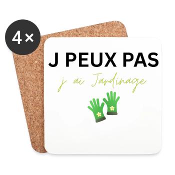 J peux pas j ai Jardinage - Dessous de verre (lot de 4) - blanc - Devant