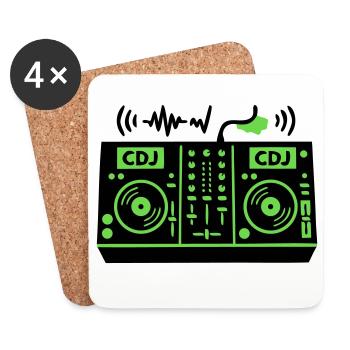 DJ Mixer Mischpult Techno Festival Raver - Untersetzer (4er-Set) - Weiß - Vorne