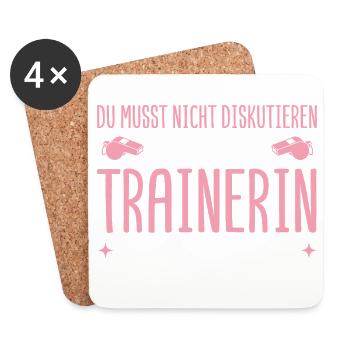 Trainerin hat sowieso recht Fußballtrainerin - Untersetzer (4er-Set) - Weiß - Vorne