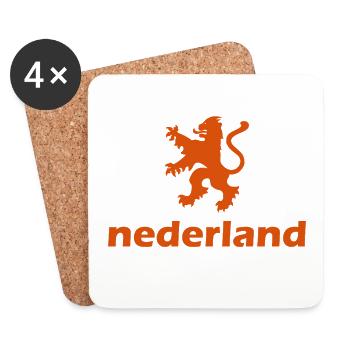 Niederlande - Nederland - Netherlands - Lion Löwe - Untersetzer (4er-Set) - Weiß - Vorne
