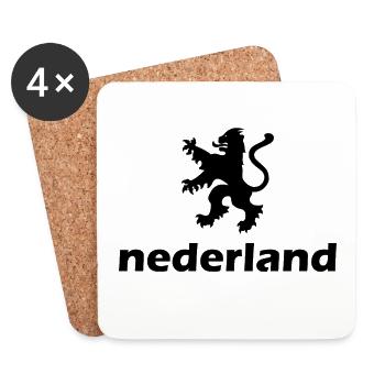Niederlande - Nederland - Netherlands - Lion Löwe - Untersetzer (4er-Set) - Weiß - Vorne