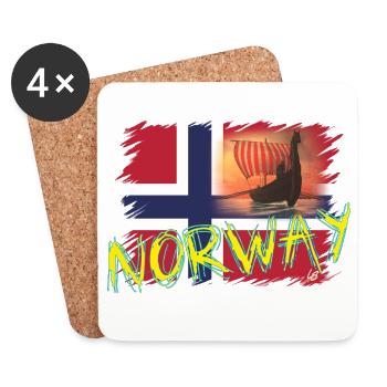 Norvège - Dessous de verre (lot de 4) - blanc - Devant