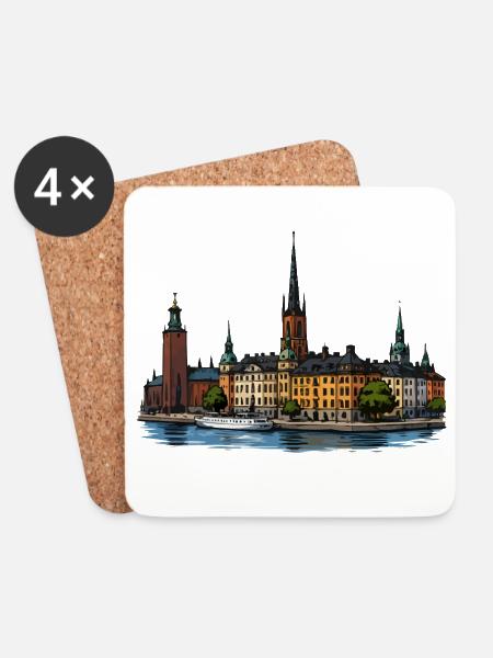 Stadt Stockholm Schweden - Untersetzer (4er-Set) - Weiß