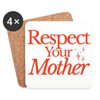 Respecte ta mère - Dessous de verre (lot de 4) - blanc - Devant