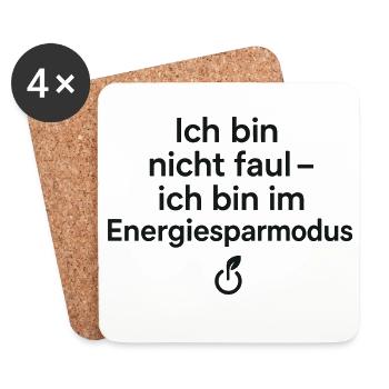 Ich bin im Energiesparmodus - Untersetzer (4er-Set) - Weiß - Vorne