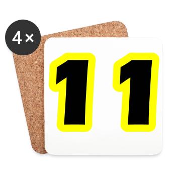 11 Number Symbol - Coasters (set of 4) - white - Front