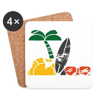 Vacances à la mer - Dessous de verre (lot de 4) - blanc - Devant