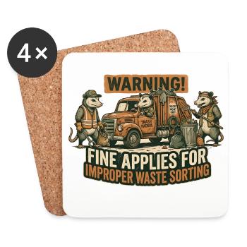 Trash collection team - Coasters (set of 4) - white - Front