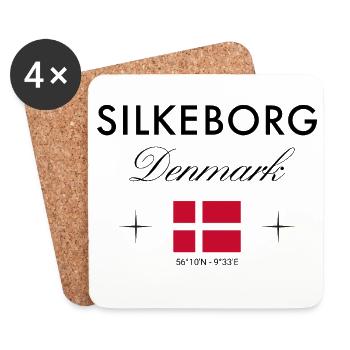 Silkeborg Danemark coordonnées souvenir de voyage - Dessous de verre (lot de 4) - blanc - Devant