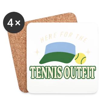 Club de tennis Tenniscore, uniquement sans adhésion - Dessous de verre (lot de 4) - blanc - Devant