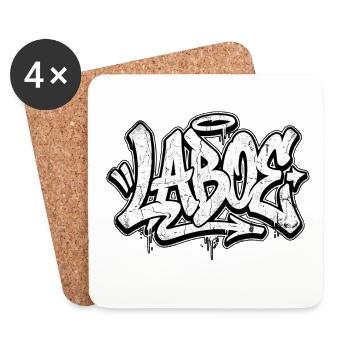 Laboe Graffiti Oldschool Hip Hop - Untersetzer (4er-Set) - Weiß - Vorne