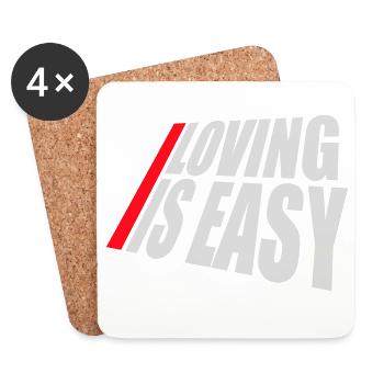 Loving Is Easy Inspirierend Romantisch Spruch Logo - Untersetzer (4er-Set) - Weiß - Vorne