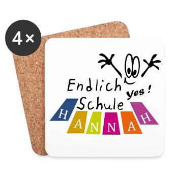 endlich Schule Hannah - Untersetzer (4er-Set) - Weiß - Vorne