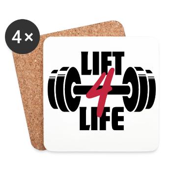 Entraînement de musculation Lift 4 Life Barbell - Dessous de verre (lot de 4) - blanc - Devant