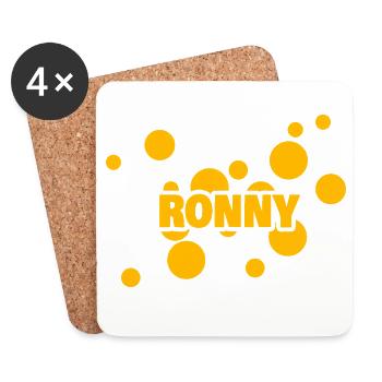 Ronny als Vorname - Untersetzer (4er-Set) - Weiß - Vorne