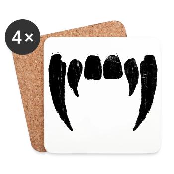 Klaue Kreis - Distressed Grafik - Untersetzer (4er-Set) - Weiß - Vorne