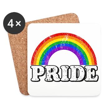Pride Rainbow Vintage Statement LGBTQ Fans - Coasters (set of 4) - white - Front