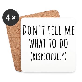 Don't Tell Me What To Do PDA Neurodivergent Gift - Coasters (set of 4) - white - Front