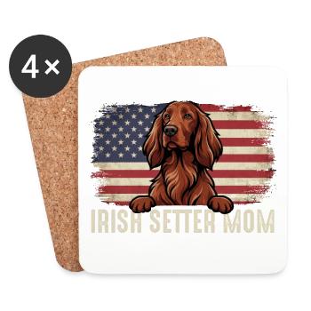Irische Setter-Mutter – Red Setter Hundebesitzerin Vogelhund - Untersetzer (4er-Set) - Weiß - Vorne