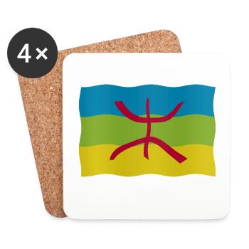 Drapeau amazigh - Dessous de verre (lot de 4) - blanc - Devant