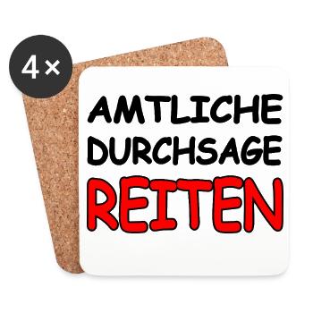 Reiten - Untersetzer (4er-Set) - Weiß - Vorne