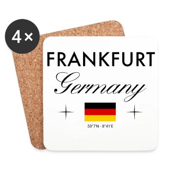 Frankfurt Germany coordinates travel souvenir - Coasters (set of 4) - white - Front