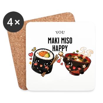 You maki miso happy - Coasters (set of 4) - white - Front