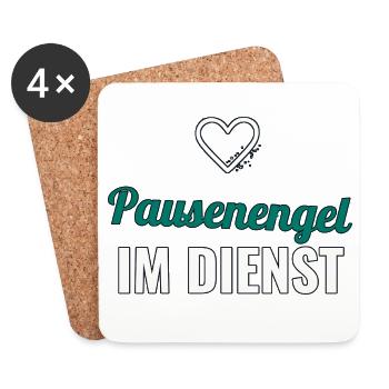 Ange de service – cadeau pour l’enseignant - Dessous de verre (lot de 4) - blanc - Devant