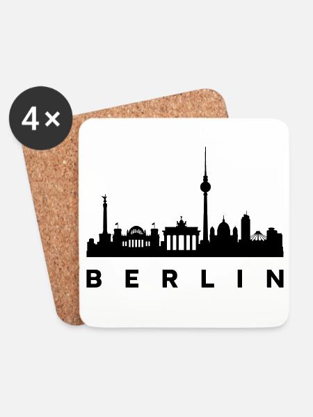 Berlin Skyline - Untersetzer (4er-Set) - Weiß