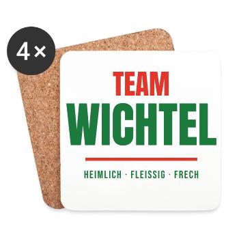 Team Wichtel Weihnachten Wichteln Familie Gruppe - Untersetzer (4er-Set) - Weiß - Vorne