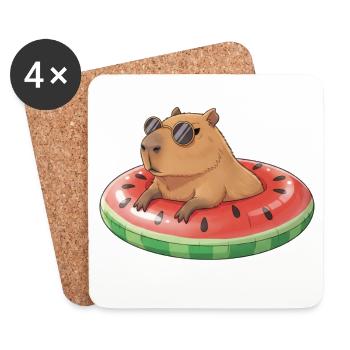 Capybara  - Untersetzer (4er-Set) - Weiß - Vorne