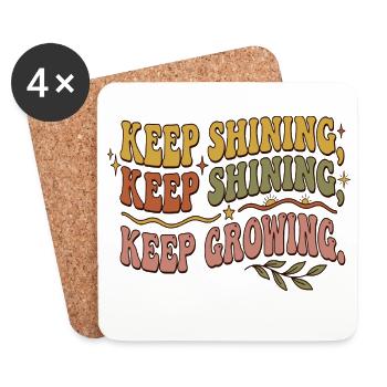 Keep Shining, Keep Growing Retro - Untersetzer (4er-Set) - Weiß - Vorne