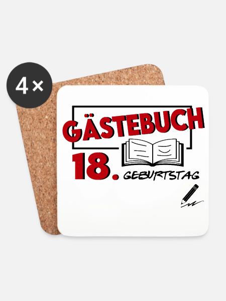 Gästeliste Gästebuch 18. Geburtstag Party Geschenk - Untersetzer (4er-Set) - Weiß