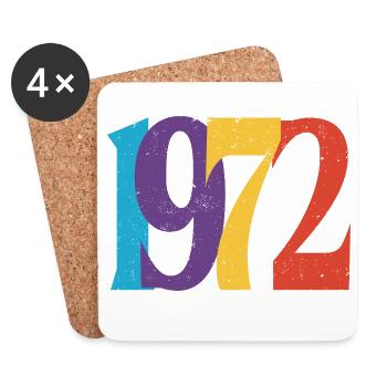 Geboren 1972 Geburtstagsgeschenk Geburtstag 72 - Untersetzer (4er-Set) - Weiß - Vorne