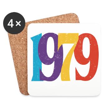 Geboren 1979 Geburtstagsgeschenk Geburtstag 79 - Untersetzer (4er-Set) - Weiß - Vorne