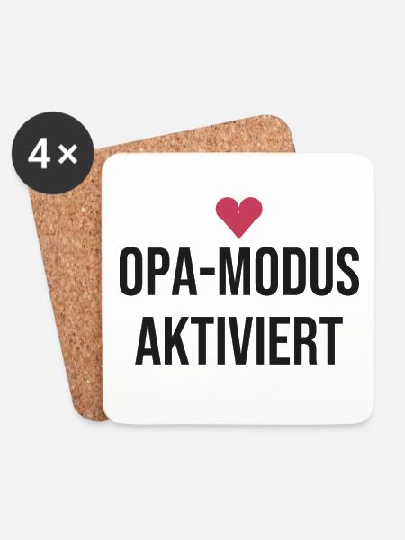 Opa-Modus aktiviert - Untersetzer (4er-Set) - Weiß