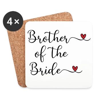 Bruder der Braut - Untersetzer (4er-Set) - Weiß - Vorne