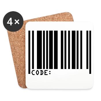 barcode - Untersetzer (4er-Set) - Weiß - Vorne