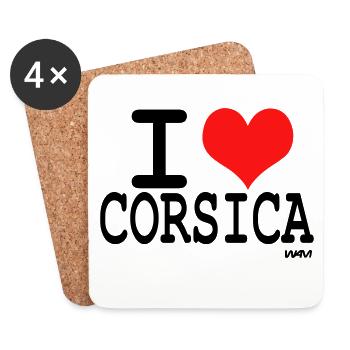 i love corsica - couleurs personnalisables - Dessous de verre (lot de 4) - blanc - Devant
