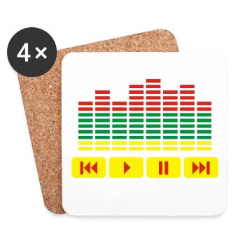 Equalizer DJ music player - Coasters (set of 4) - white - Front
