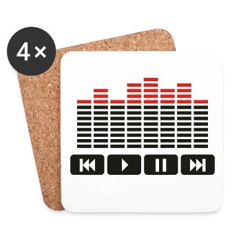 Equalizer audio player dj - Dessous de verre (lot de 4) - blanc - Devant