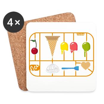 Ice Cream Cone kit - Coasters (set of 4) - white - Front