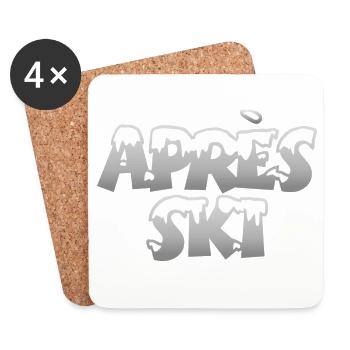 Après-Ski Schnee Wintersport Design - Untersetzer (4er-Set) - Weiß - Vorne
