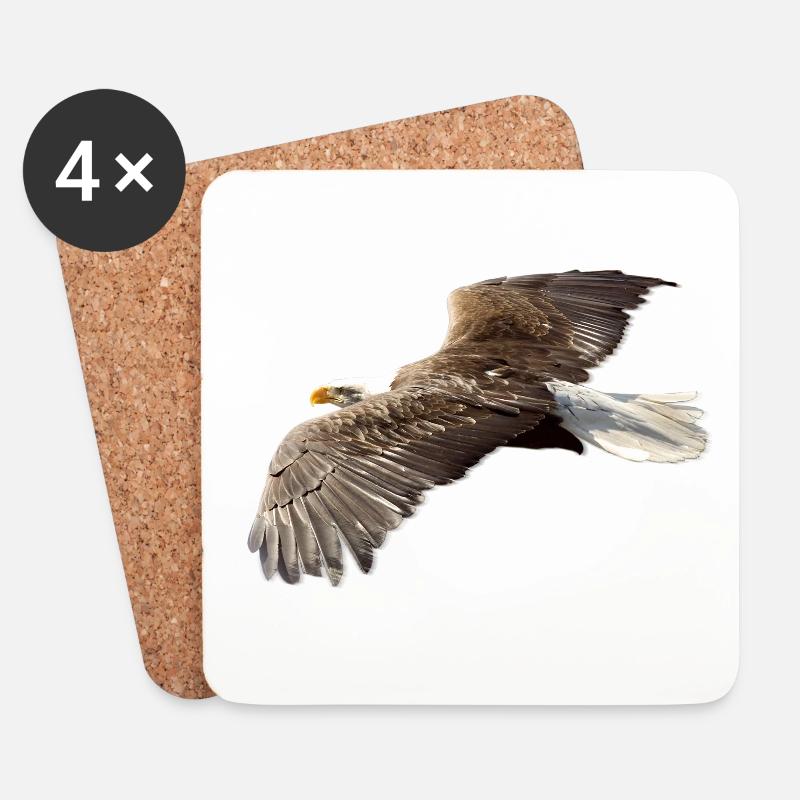 Adler - Untersetzer (4er-Set) - Weiß