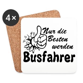 Busfahrer Bus Omnibus Busfahrer nur die Besten(25) - Untersetzer (4er-Set) - Weiß - Vorne