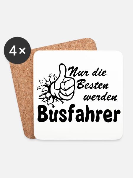 Busfahrer Bus Omnibus Busfahrer nur die Besten(25) - Untersetzer (4er-Set) - Weiß