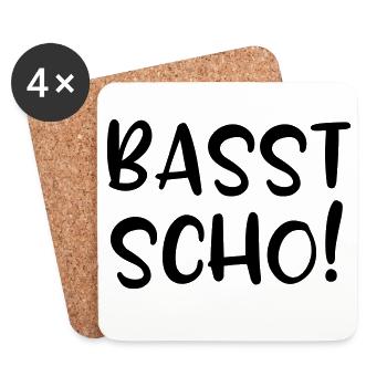 Lustig - Untersetzer (4er-Set) - Weiß - Vorne